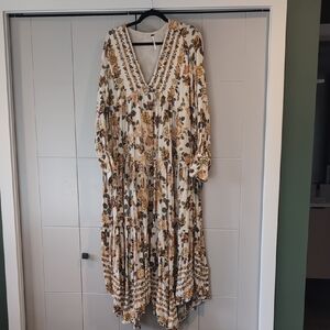 Free People Floral V-Neck Maxi Dress